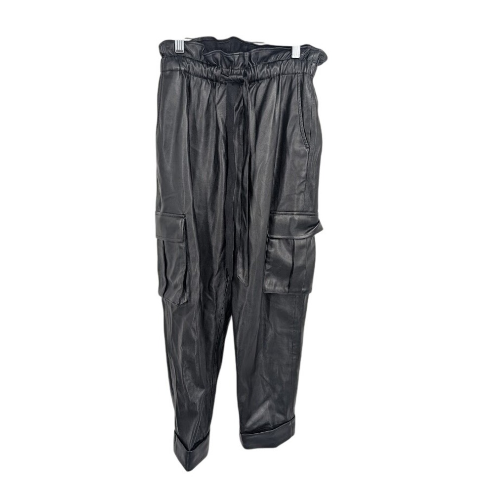 CAMI NYC NWT Women's Addy Vegan Black Leather pants cargo sz Small